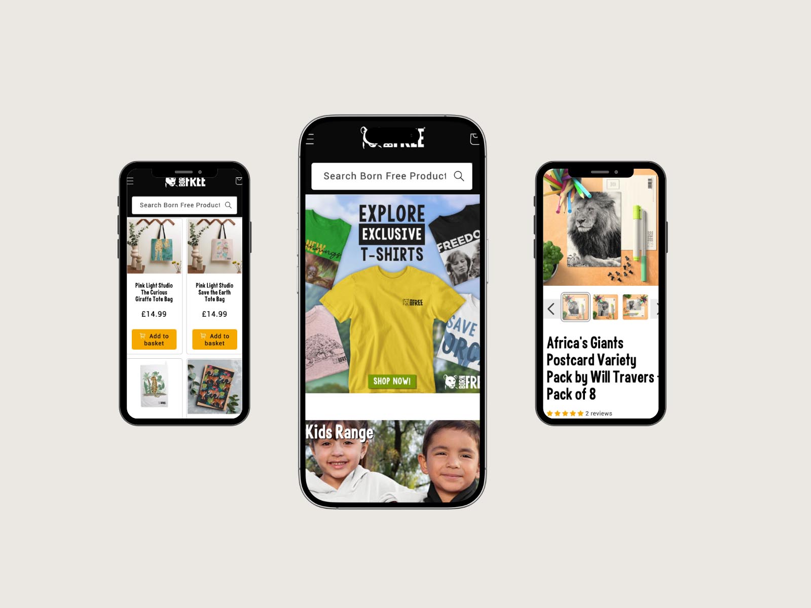 Professional Web Development & E-commerce Solutions - Theme Development for Born Free – Official Online Shop screenshot