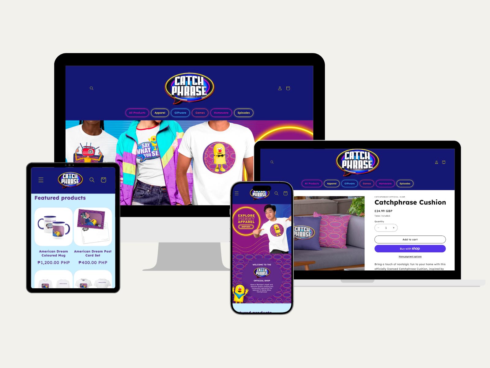 Professional Web Development & E-commerce Solutions - Theme Development for shop.catchphrase.co.uk screenshot