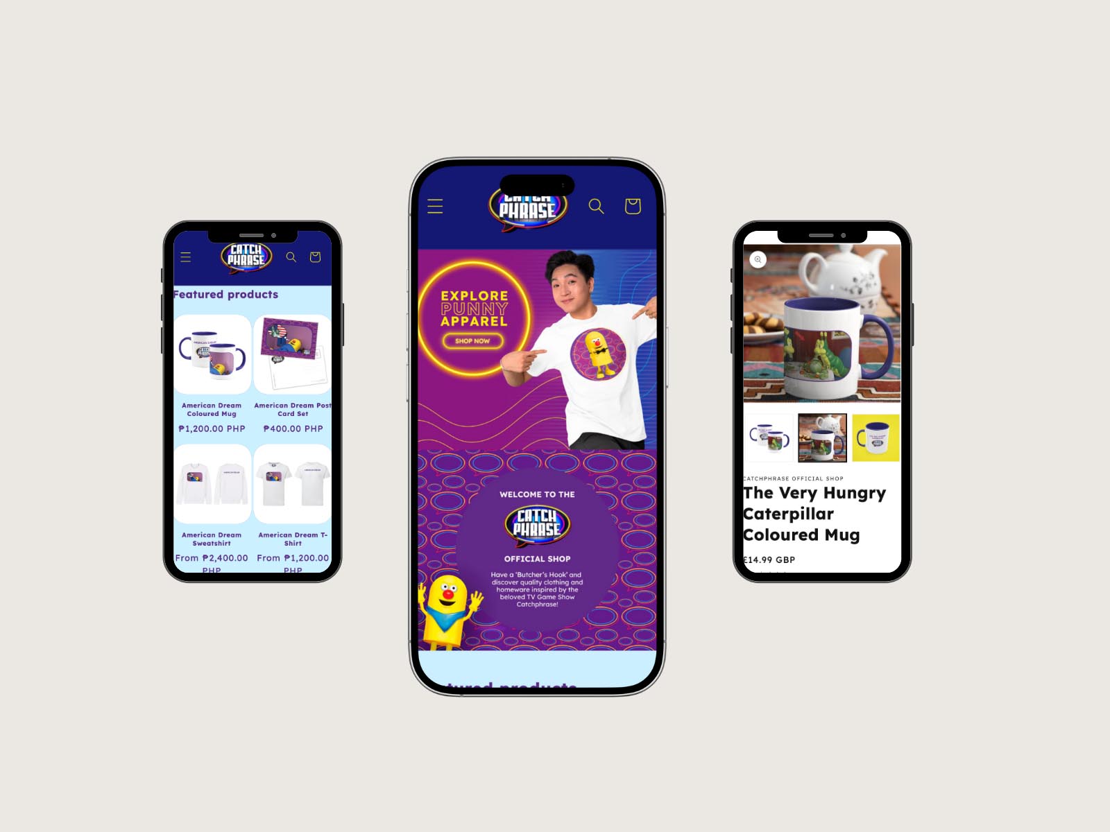 Professional Web Development & E-commerce Solutions - Theme Development for shop.catchphrase.co.uk